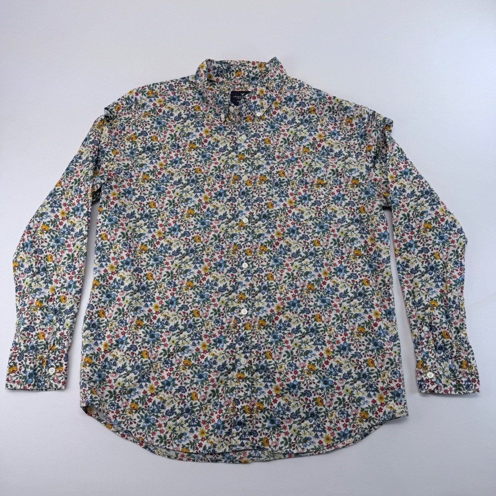 American Eagle Floral Button Down Shirt Mens XL Soft Cotton Classic Fit Floral